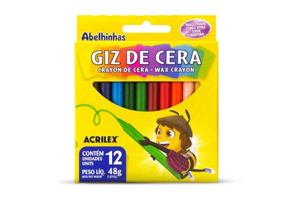 GIZ DE CERA COM 12 UNIDADE ACRILEX